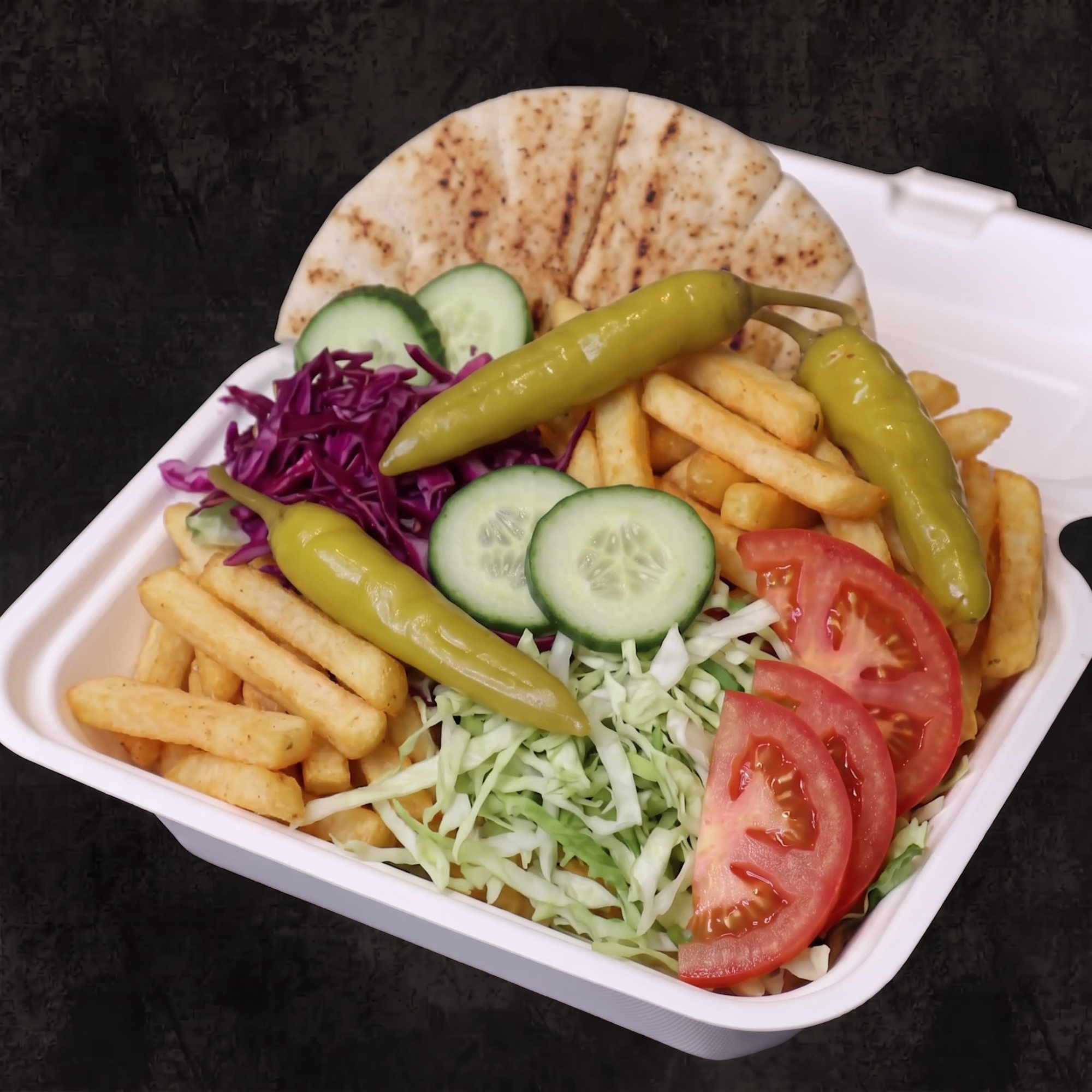 Chips in Pitta with Salad
