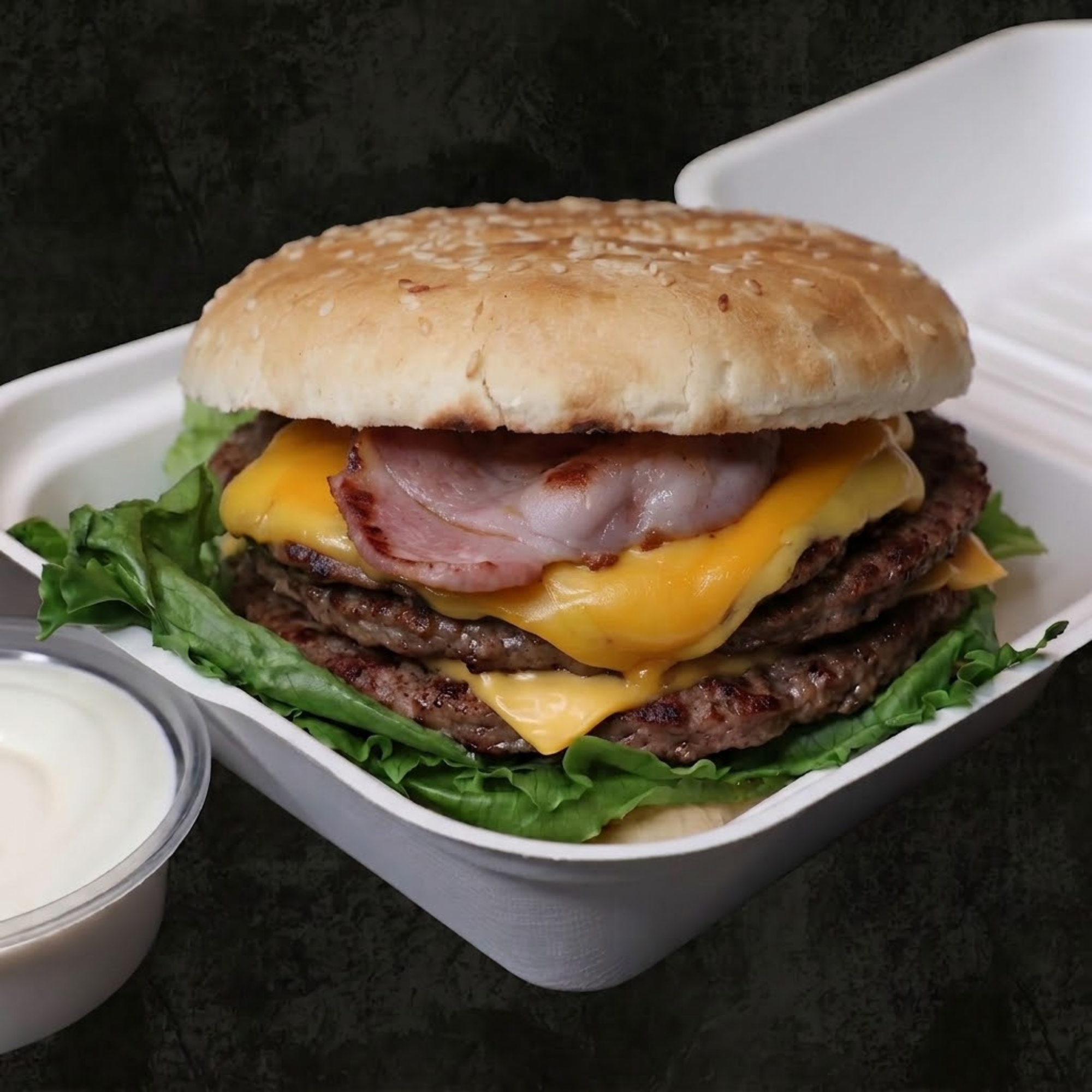 1/2lb Beef Burger with Bacon & Cheese